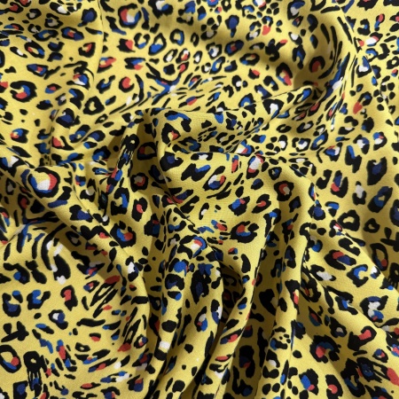 Вискоза желтая анималистичная (134488)