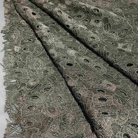 Полиэстер хаки кружевной (125469-2)