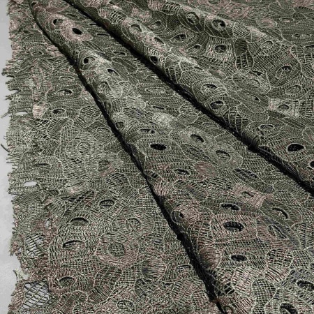 Полиэстер хаки кружевной (125469-2)