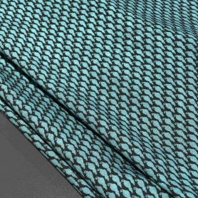 Хлопок черный с принтом попугаев (122694)